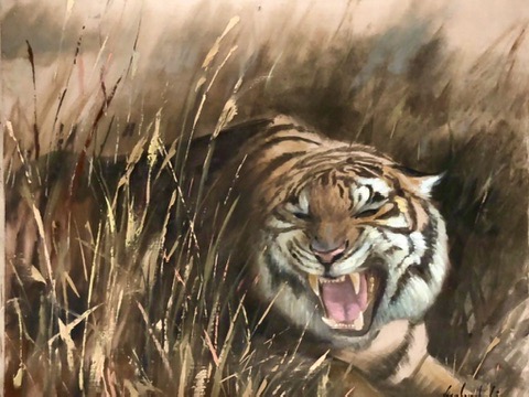 Painting of a tiger by Vesal Yaghoobi