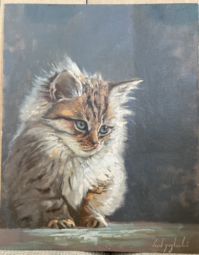 Painting of a kitten by Vesal Yaghoobi